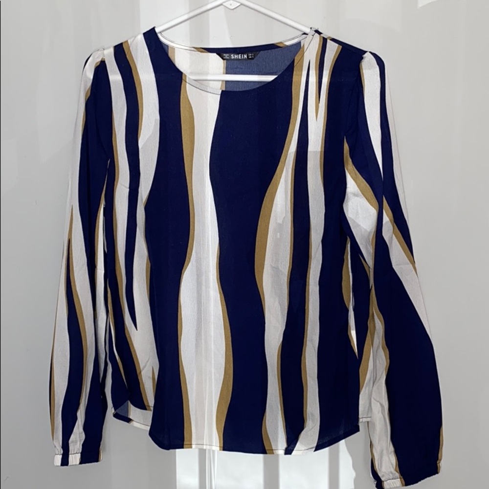 Striped Blouse w/ Waist tie